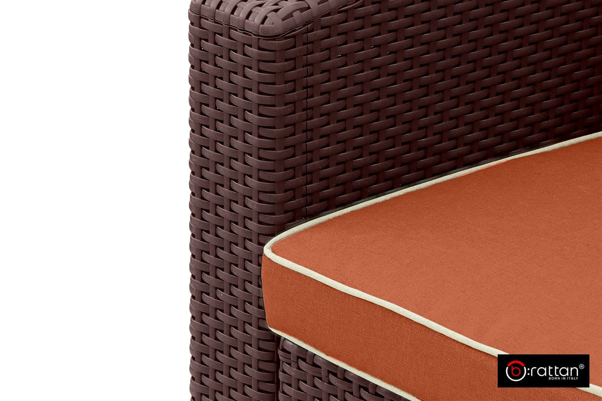 Комплект мебели RATTAN Premium 5 венге оранжевые подушки